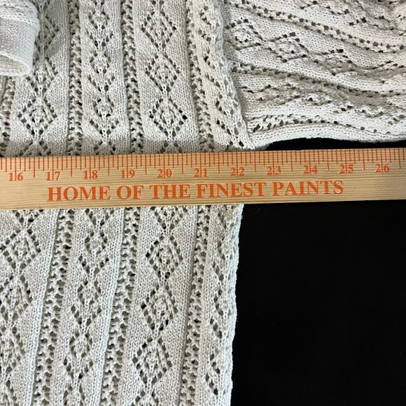 Zara Women’s Open Knit Pullover M/L White Long Sleeve Beach Layering Bohemian - Picture 6 of 10